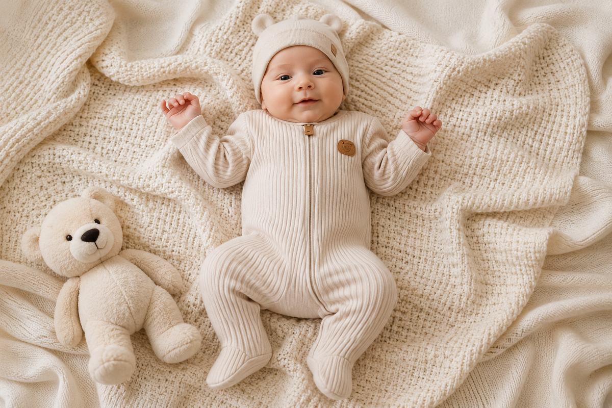 Unisex Newborn Baby Gift Set – White & Beige