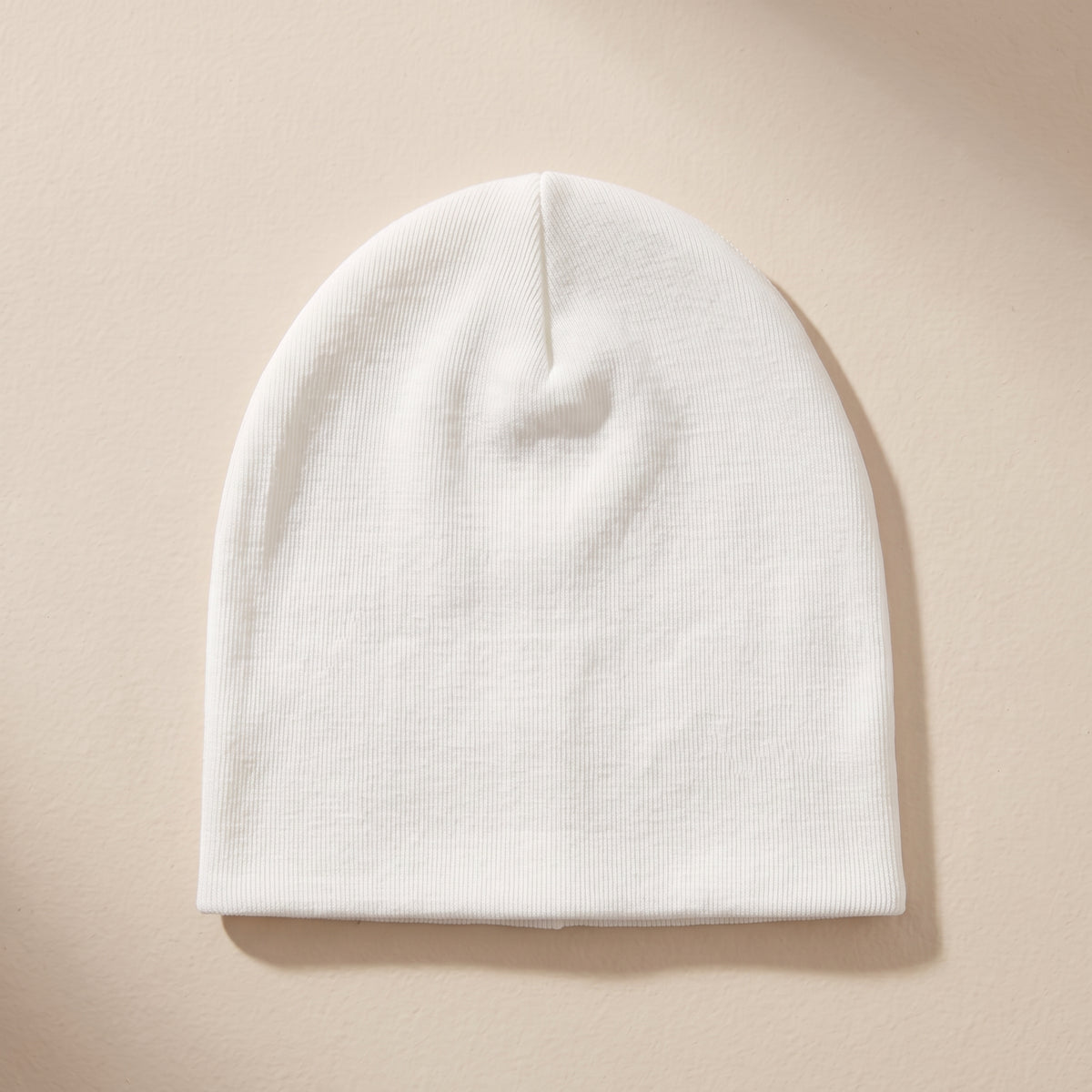 Organic Ribbed Cotton Newborn Beanie Hat – Natural White