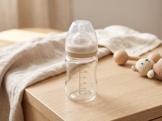 Tiny Baby Glass Feeding Bottle | Anti-Colic with Natural Flow Teat