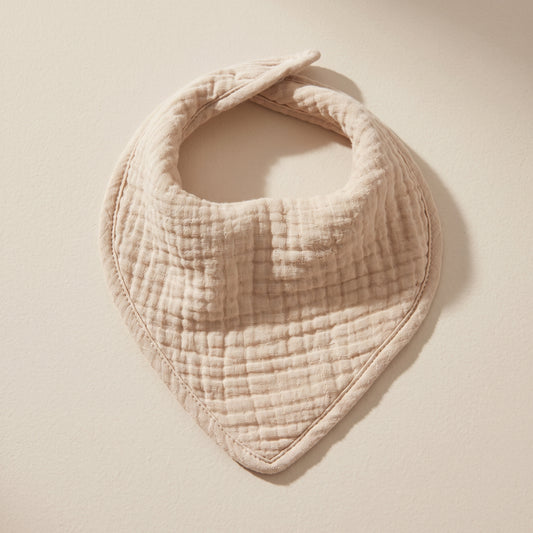Organic Muslin Bandana Drool Bib – Natural Oatmeal