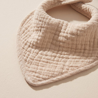 Organic Muslin Bandana Drool Bib – Natural Oatmeal