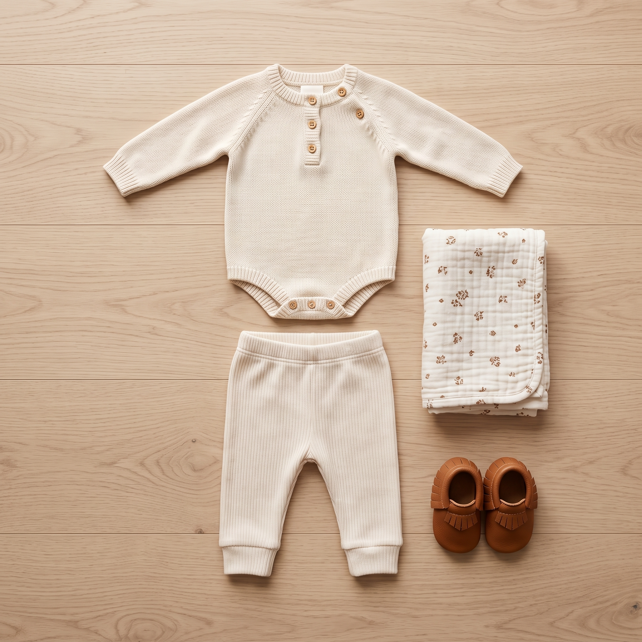 Girl baby cloth set - Cream